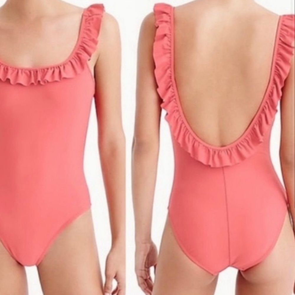 Jcrew Ruffled scoopback one-piece swimsuit - Picture 2 of 6
